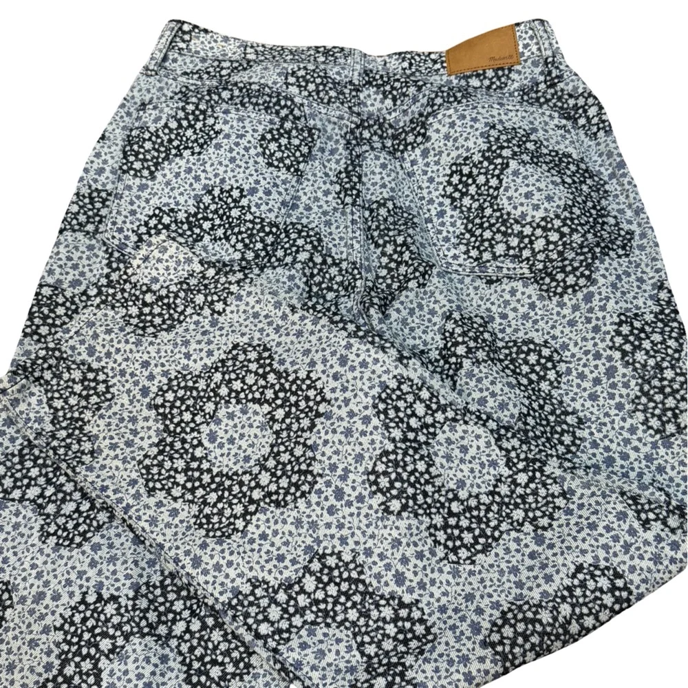 👖 Madewell Baggy Straight Jeans‎ Quilted Floral Indigo Women’s Size 29
